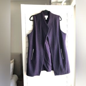 Chico’s Purple Sleeveless Coat